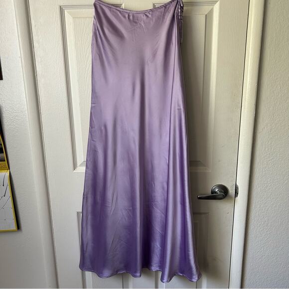 Shareen Collections Lilac Satin Maxi Skirt and Crop Top Set size 8 - Picture 11 of 13